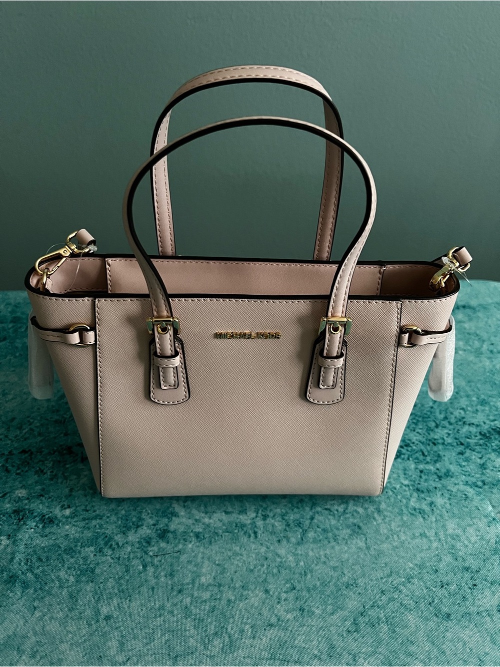 Michael Kors Pale Pink Saffiano Leather Convertible Crossbody Bag